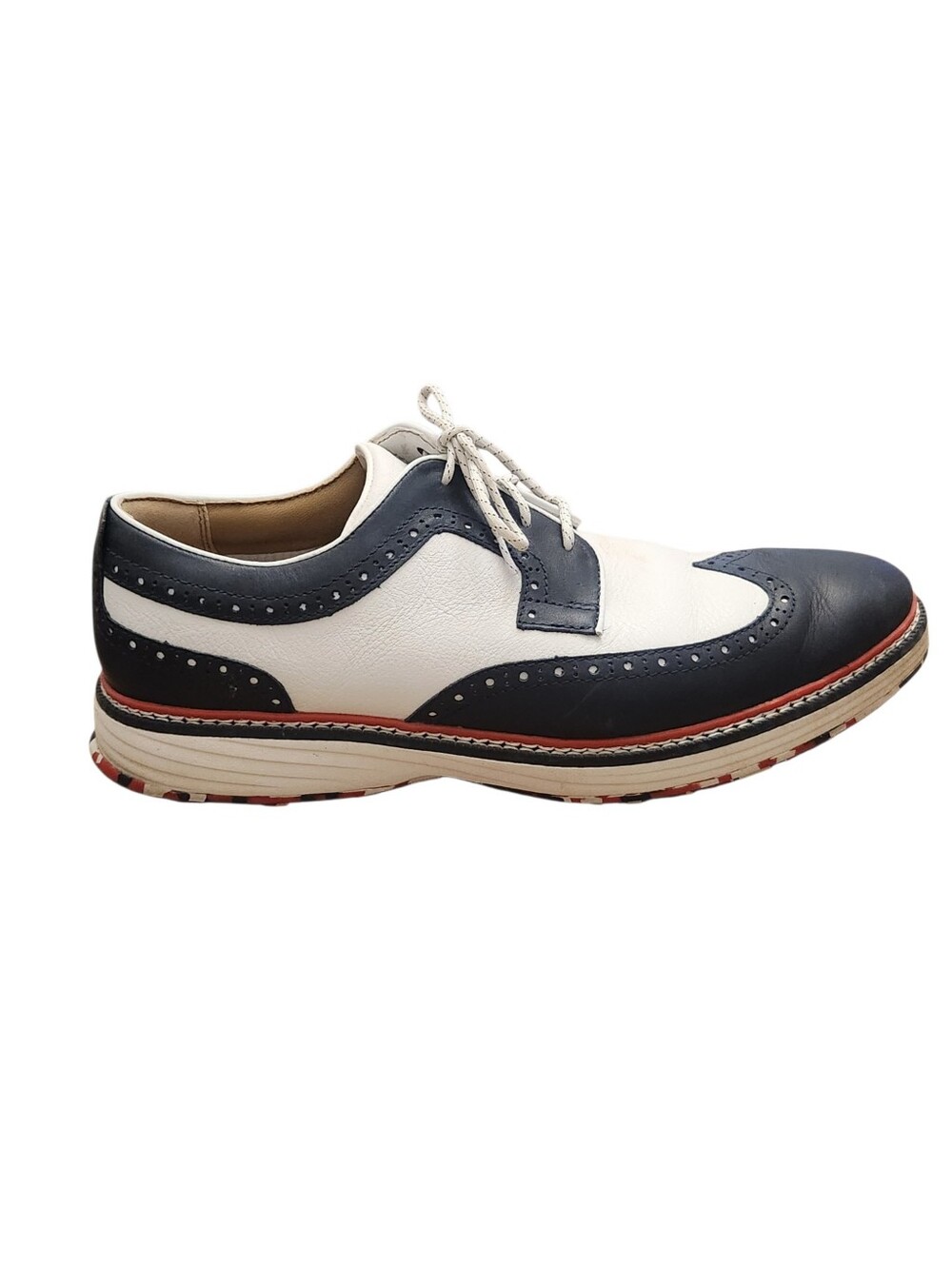 Johnston and Murphy Golf Shoes Men's 11.5 M Luxe Hybrid Oxford Blue White Red